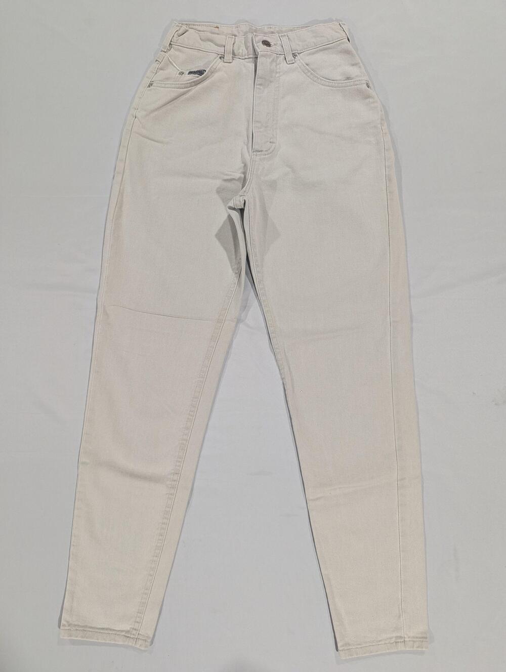 Vintage Lee Jeans Womens 6 Beige Light Wash High Rise USA Relaxed Tapered Denim